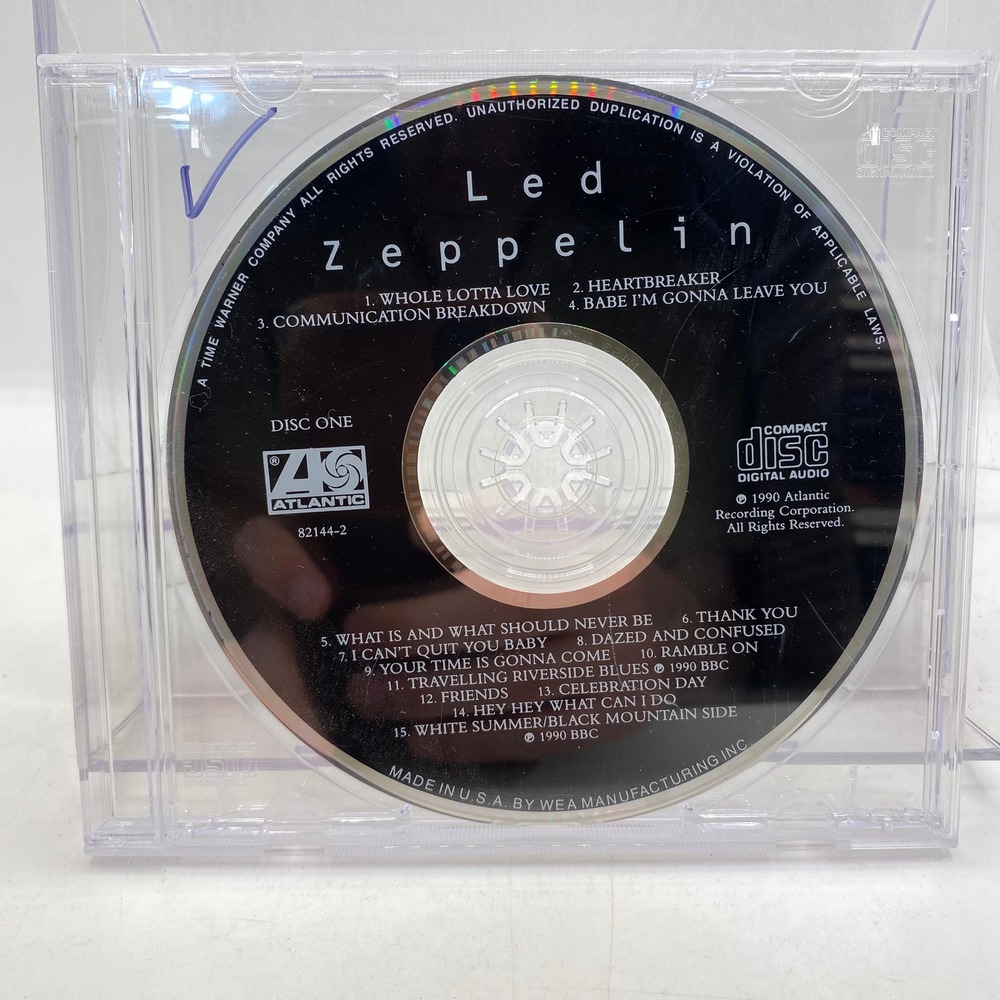 Led Zeppelin‎ Disc One 1990 Atlantic Records 82144-2 Compact Disc Audio CD